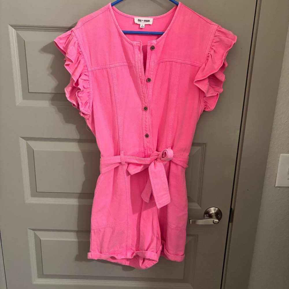 Neon Pink Romper - Size Large
